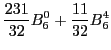 $\displaystyle \frac{231}{32} B_6^0+\frac{11}{32} B_6^4$